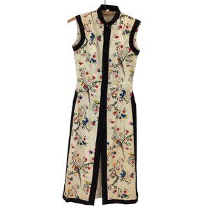 Vintage Sun Fashions Hawaii Floral Sleeveless Button-Down Long Dress Size 10